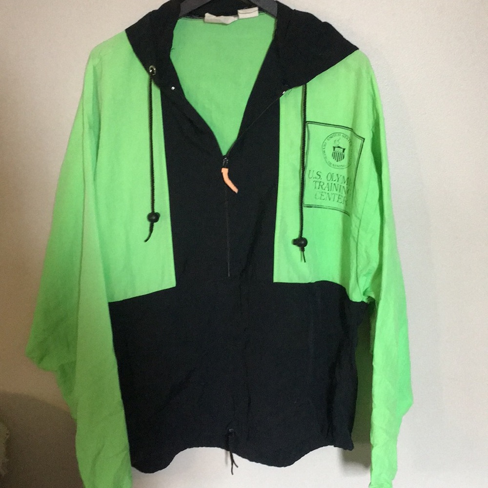 VINTAGE 80’s neon color block windbreaker